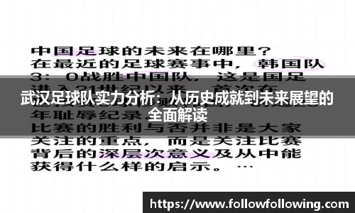 武汉足球队实力分析：从历史成就到未来展望的全面解读